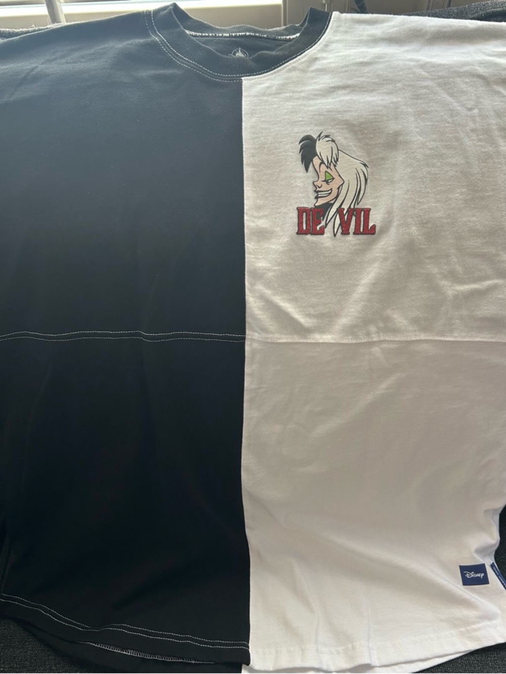 Disney White Tee with Navy Logo Accent